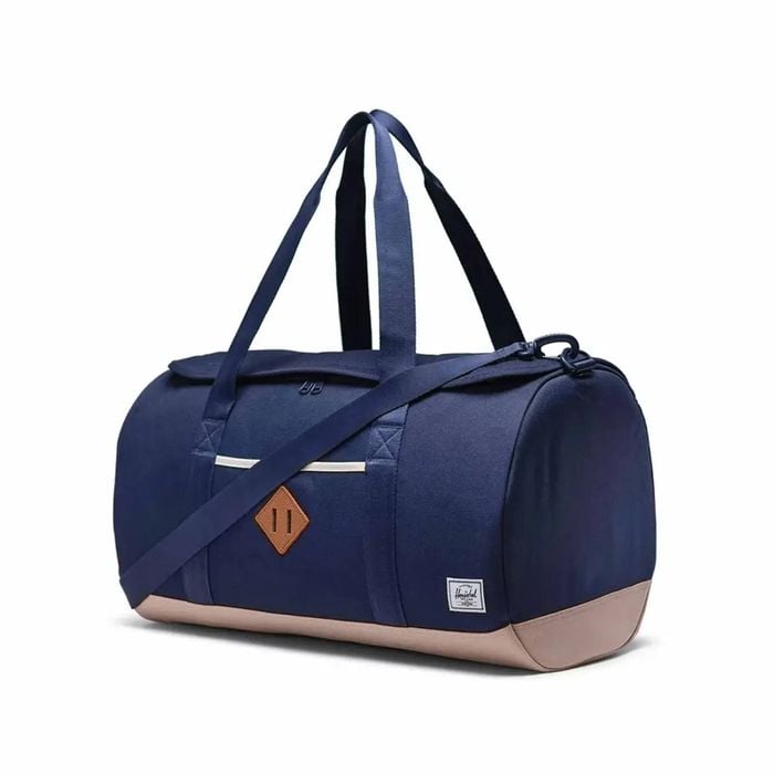 Herschel 40L Heritage Duffle  w/ Adjustable Strap in Peacoat/Light Taupe