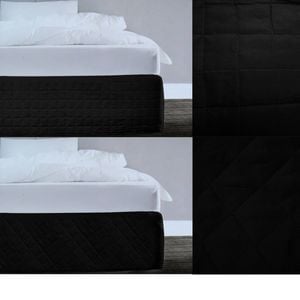 Cannon Random Pattern Quilted Valance Queen Black