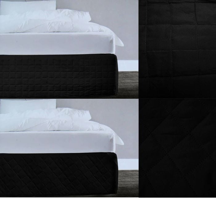 Cannon Random Pattern Quilted Valance Queen Black