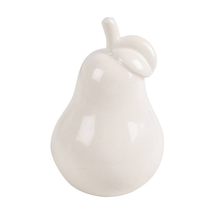 Maine & Crawford Omar 15.5cm Ceramic Pear Ornament Sculpture Home Decor White