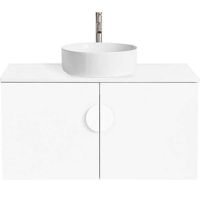 CIBO 900mm White Mornington Wall Hung Bathroom Vanity With White Basin And White Handle