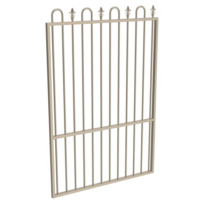 ProtectorAl 800 - 1200 x 1800mm Paperbark Aluminium Pool Gate Loop Spear With Mid Rail