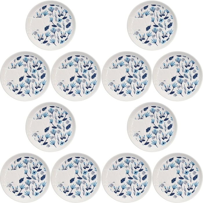 12PK LVD 17x17cm Ceramic Cottage Cow Desert Plate Home Decor