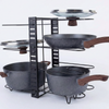 56cm Kitchen Pot/Pan/Lid Holder Cupboard Double Organiser Rac - Black - Racks, Holders | 56cm | 22cm
