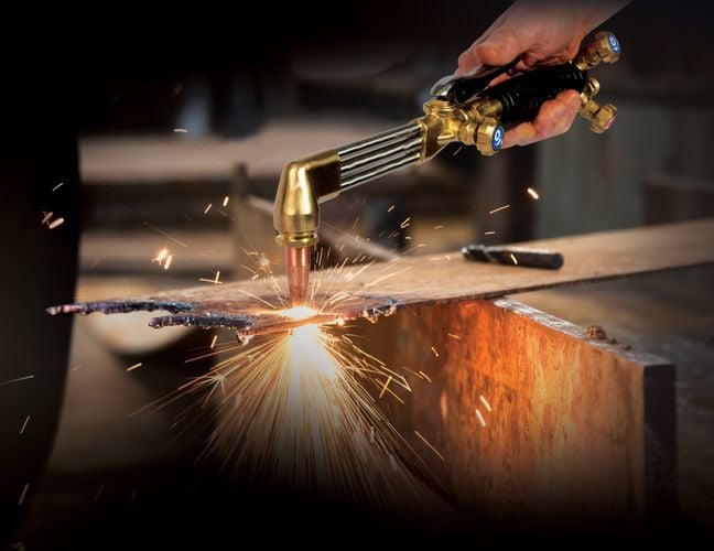 A Tradeflame welding torch in action
