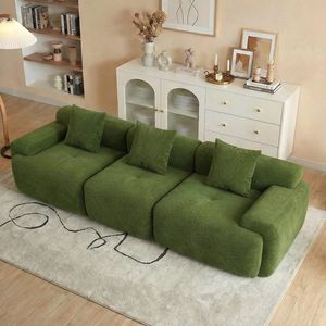 Advwin 282cm 3 Seater Sofa Corduroy Modular Foam Cloud Couch Lounge Compressed Sofa No Assembly Green