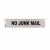 Sandleford 245 x 58mm No Junk Mail Silver Self Adhesive Sign