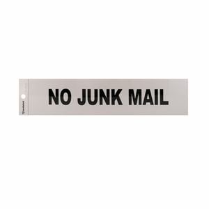 Sandleford 245 x 58mm No Junk Mail Silver Self Adhesive Sign