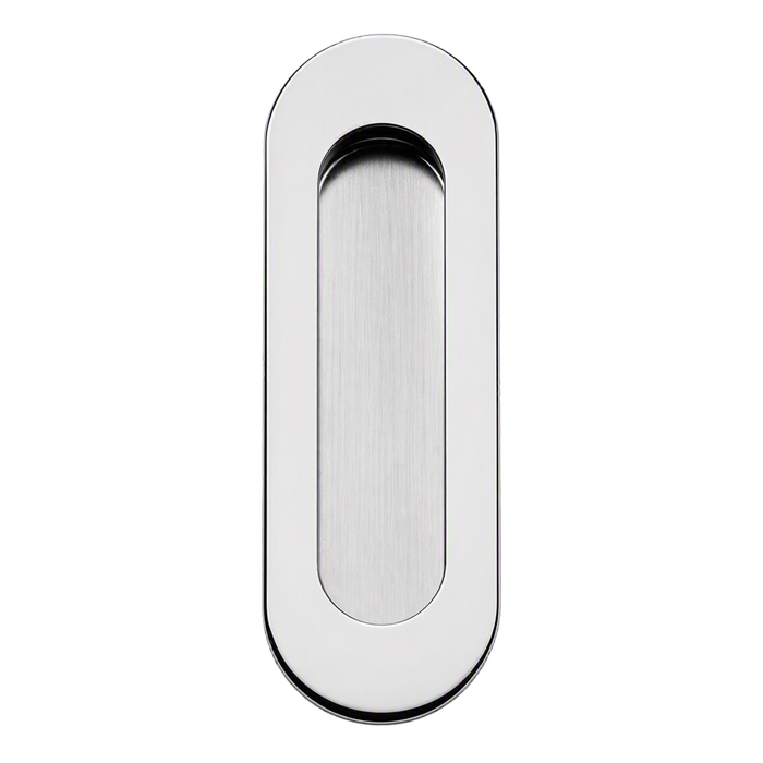 Lemaar 120 x 40mm Polished Stainless Steel Radius Oval Flush Pull