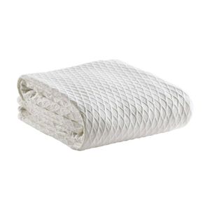 Bianca Gosford Blanket 100% Cotton Sofa/Home Bedding White Single/Double Bed