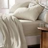 4pc Renee Taylor Washed Linen Cotton Bed Sheet & Pillow Case Set Natural Queen