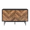 Design Square Magnus Chest Of 6-Drawers Dresser Lowboy Storage Cabinet Walnut/Black