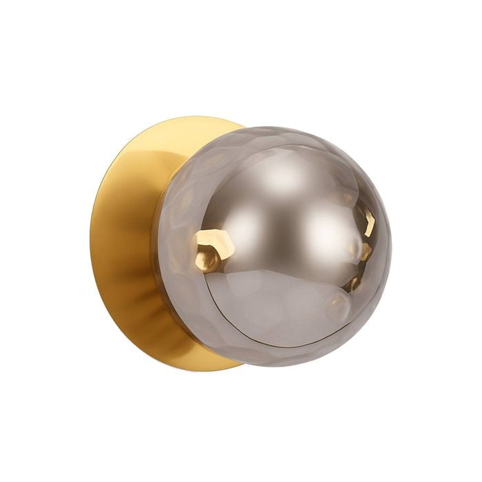 Lexi Lighting Odessa Molten Ripple Glass Led Wall Light With Brass Base - Warm White/large