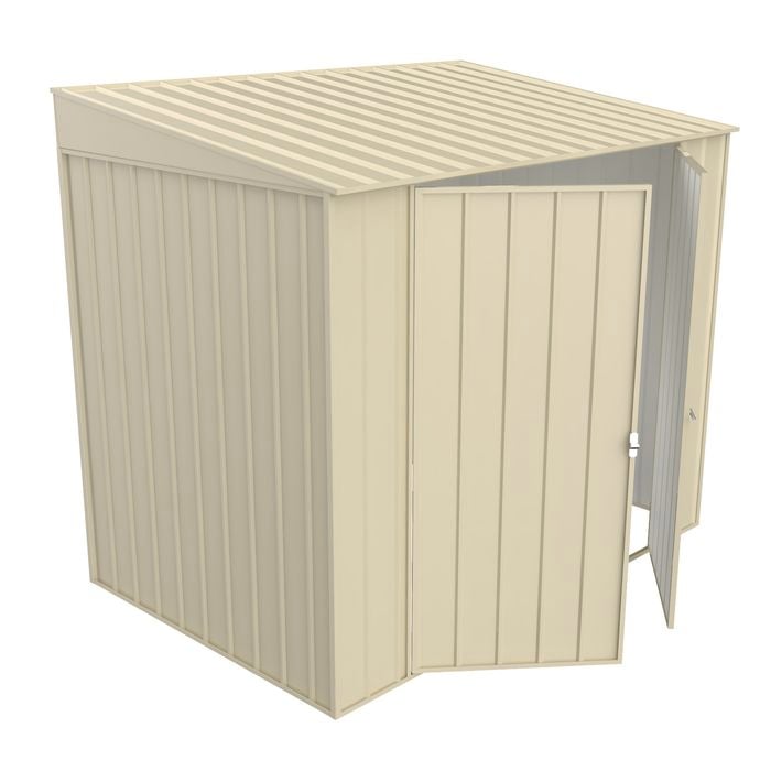 Build-a-Shed 1.5 x 2.3 x 2.0m Skillion Double Hinged Side Door Shed - Cream