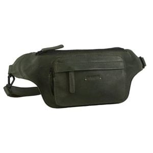 Pierre Cardin s Bum  Waist Pack Leather Travel Money Phone Dark Green