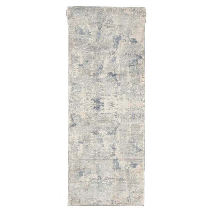 Bayonne 80 x 330cm Grey Blue Polypropylene Runner Rug
