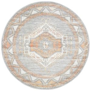The Rug Connection Estate Caitlen Silver 240x240cm - Large Round Transitional Pet Friendly Indoor Rug