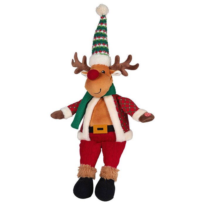 Christabelle 56cm Christmas Moose Animated Musical Decoration Ornament for Table Top or Mantel Display with Music