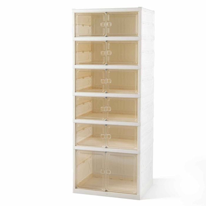 Costway Foldable Shoe Rack Organizer 12-pair 6-tier Cabinet Box Closet