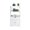 Costway 3-tier Storage Cabinet Bathroom Cabinet Wooden Entryway Sideboard White