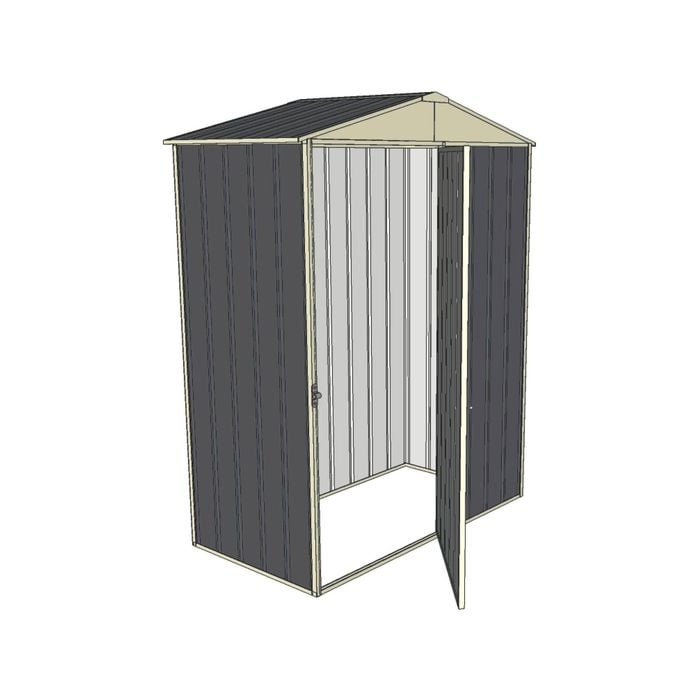 Build-a-Shed 1.5 x 0.8 x 2.3m Single Hinged Door Gable Shed - Grey