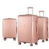 Wanderlite 3pc Luggage Trolley Suitcase Sets Hard Case Pink