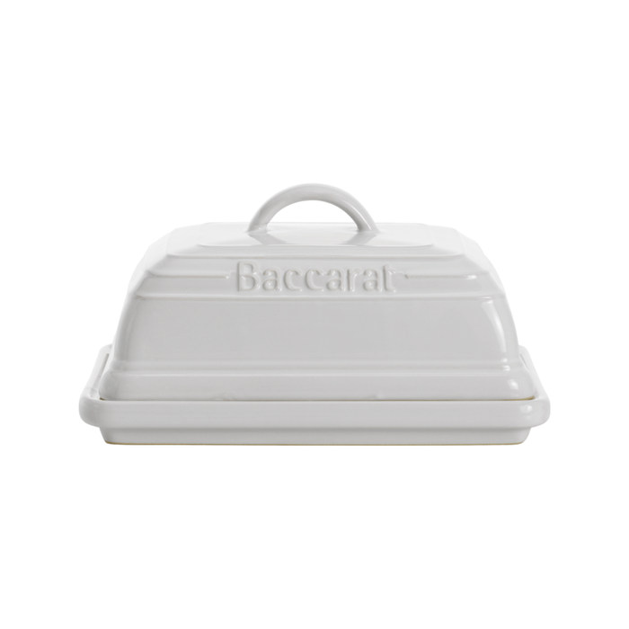 Baccarat Le Connoisseur Stoneware Butter Dish 16x11.5x8.5cm   - White