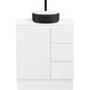 CIBO 750mm White Nordic Full Height Bathroom Vanity With Black And White Basin - White