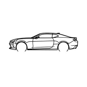 Ignite Laser Chevrolet 2016 Camaro SS Silhouette Metal Wall Art Coated Black 47inch/120cm