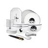 SOGA White Antler Printed Ceramic Dinnerware Set of 20