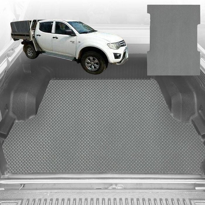6D Diamond Ute Tub Mat for Mitsubishi Triton Double Cab (ML) 2006-2009 (with Spray On Liner or No Liner) - Grey