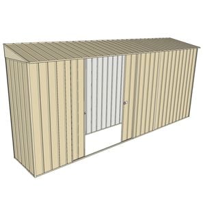 Build-a-Shed 0.8 x 4.5 x 2m Skillion Double Sliding Side Door Shed - Cream
