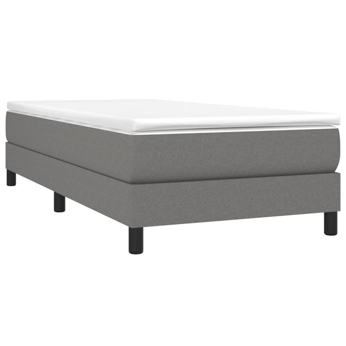 vidaXL Bed Frame Box Spring Bed Base Dark Grey Bed Base King Single