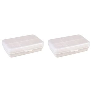 2PK Melii Luxe Snackle Box Food Storage Container w/ 6 Compartments Mini Ivory