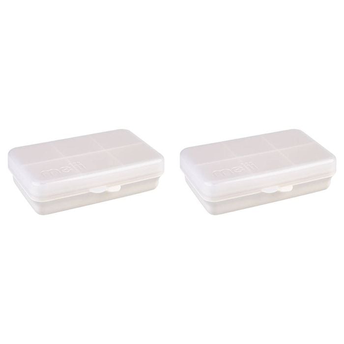 2PK Melii Luxe Snackle Box Food Storage Container w/ 6 Compartments Mini Ivory
