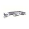Outdoor Santorini Package C In White With Textured Grey Cushions