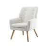 Oikiture Armchair Sherpa Tub Chairs White