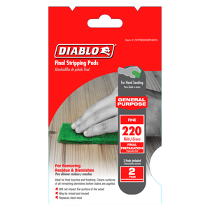 Diablo 220 Grit Final Preparation Sanding Fleece - 2 Pack
