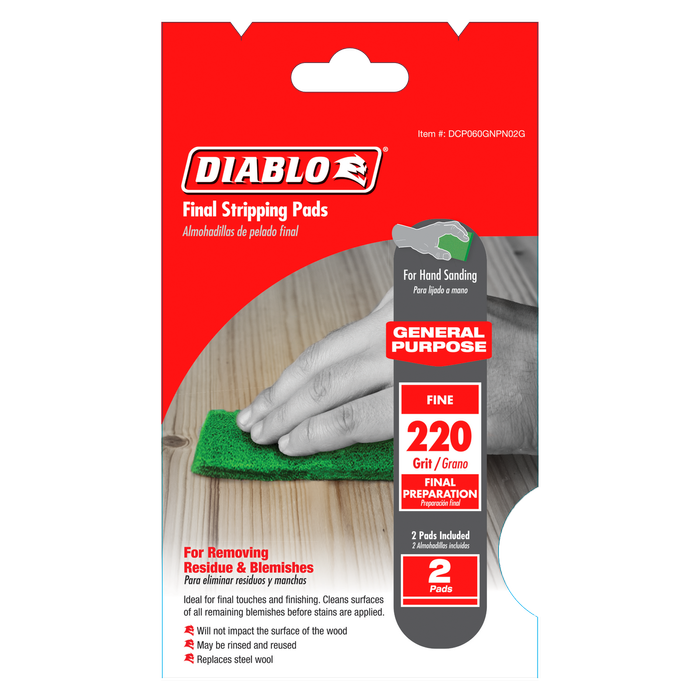 Diablo 220 Grit Final Preparation Sanding Fleece - 2 Pack