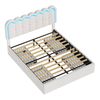 Ufurniture Queen Velvet Bed Frame with Storage and Charging Beige