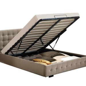 Levede Bed Frame Base With Gas Lift Platform Fabric - Double