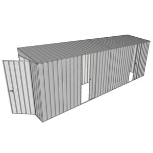 Build-A-Shed 1.2 x 6.0 x 2.0m Skillion Dual Single Sliding Side Doors Shed - Zinc