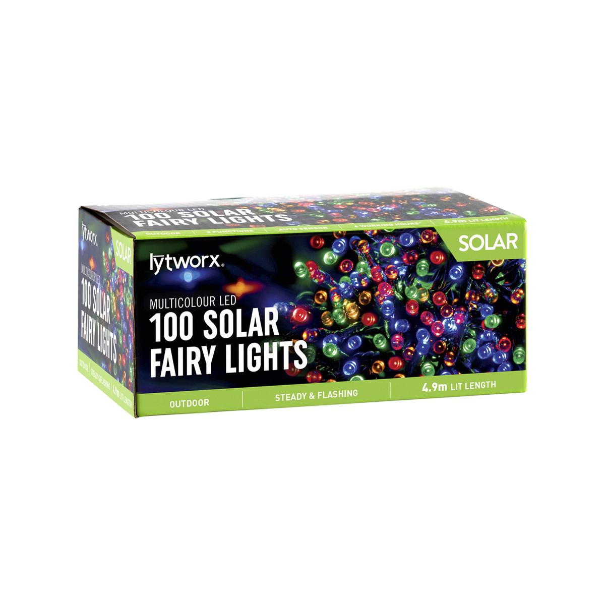Lytworx 100 Multicolour LED 2 Function Solar Fairy Lights - Bunnings ...