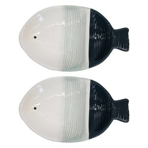 2PK LVD Fish Ceramic 27.5x16cm Plate Decorative Dish Tableware Large