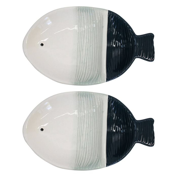 2PK LVD Fish Ceramic 27.5x16cm Plate Decorative Dish Tableware Large