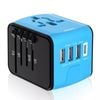 Perth Laptops Type-C 3 USB Charger Universal World Travel Adapter Plug Converter - Blue