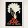 Galrie O Cap Pour Les Cheveux Vintage Advertising Poster by Charles Loupot Art Decor, White Frame, A2 42 x 60cm (16 x 24inch)