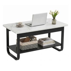 Artiss Coffee Table 2-tier Marble Finish