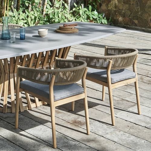 Allambie Outdoor Dining Rope and Timber Chair Bunnings Australia