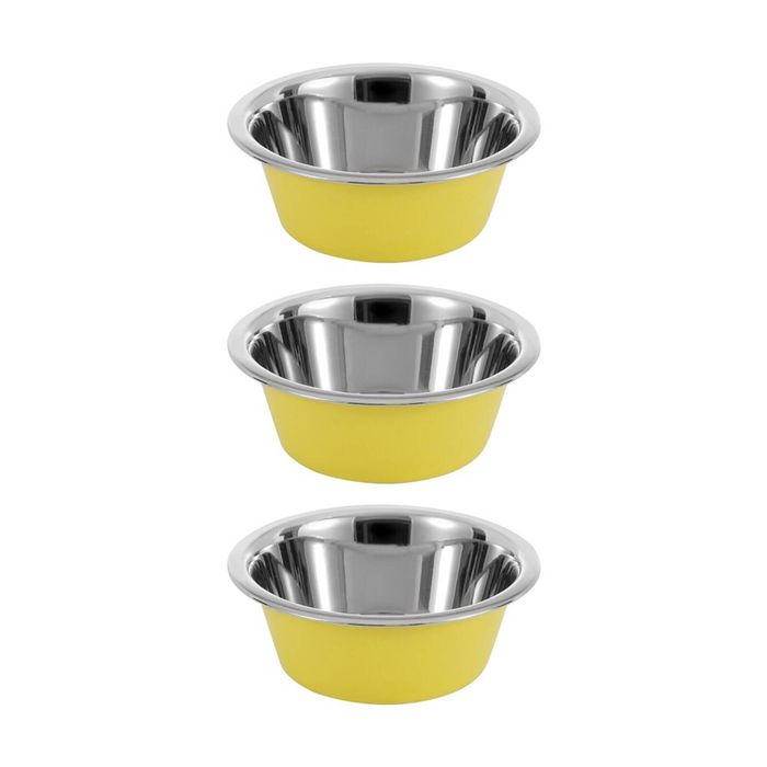 3x Paws And Claws Stainless Steel Cat/Dog Food/Drink Bowl 600ml Assorted